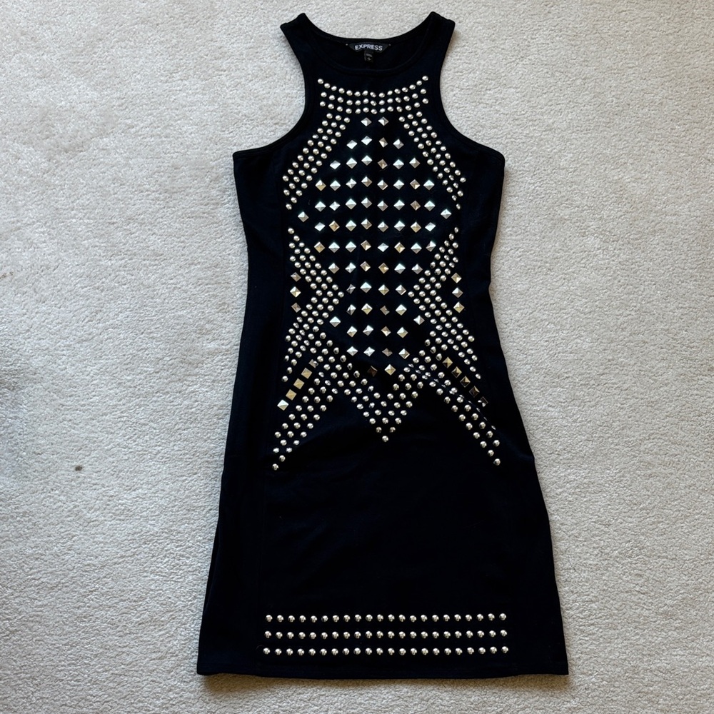Express Black Studded Bodycon dress